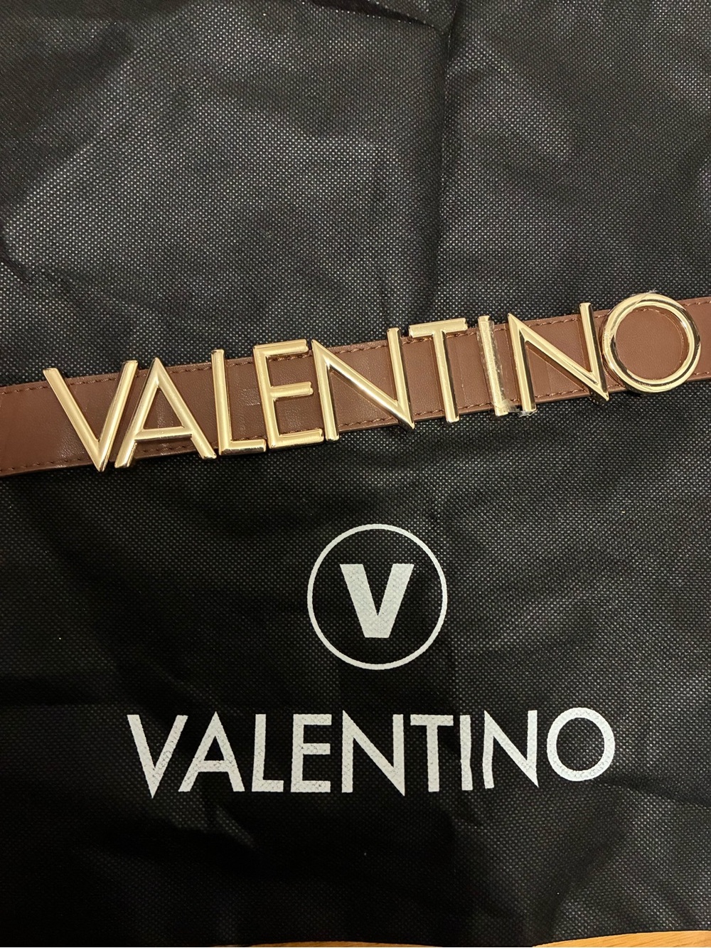 Authentic mario valentino belt Gold-Tone letter gold bag